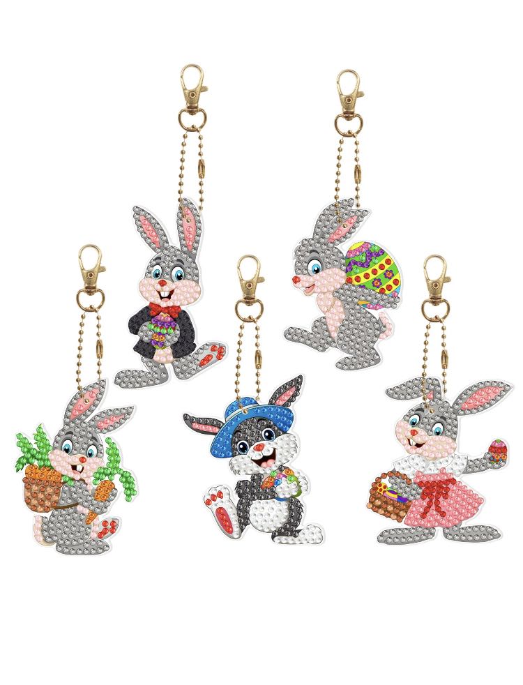 Diamond painting Kanínu lykklakippur