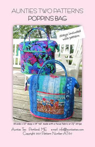 Aunties two patterns Poppins bag