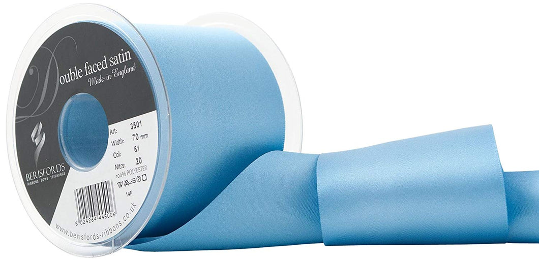 Satín borði - blár - 61