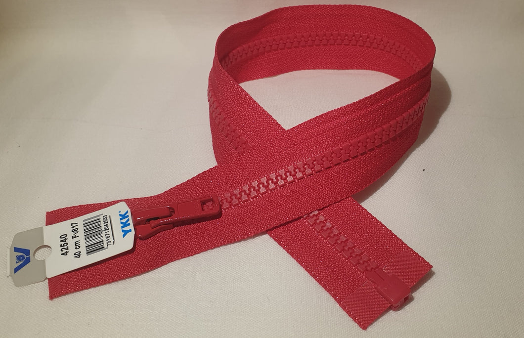 Opinn rennilás, 40 cm - 1 sleði